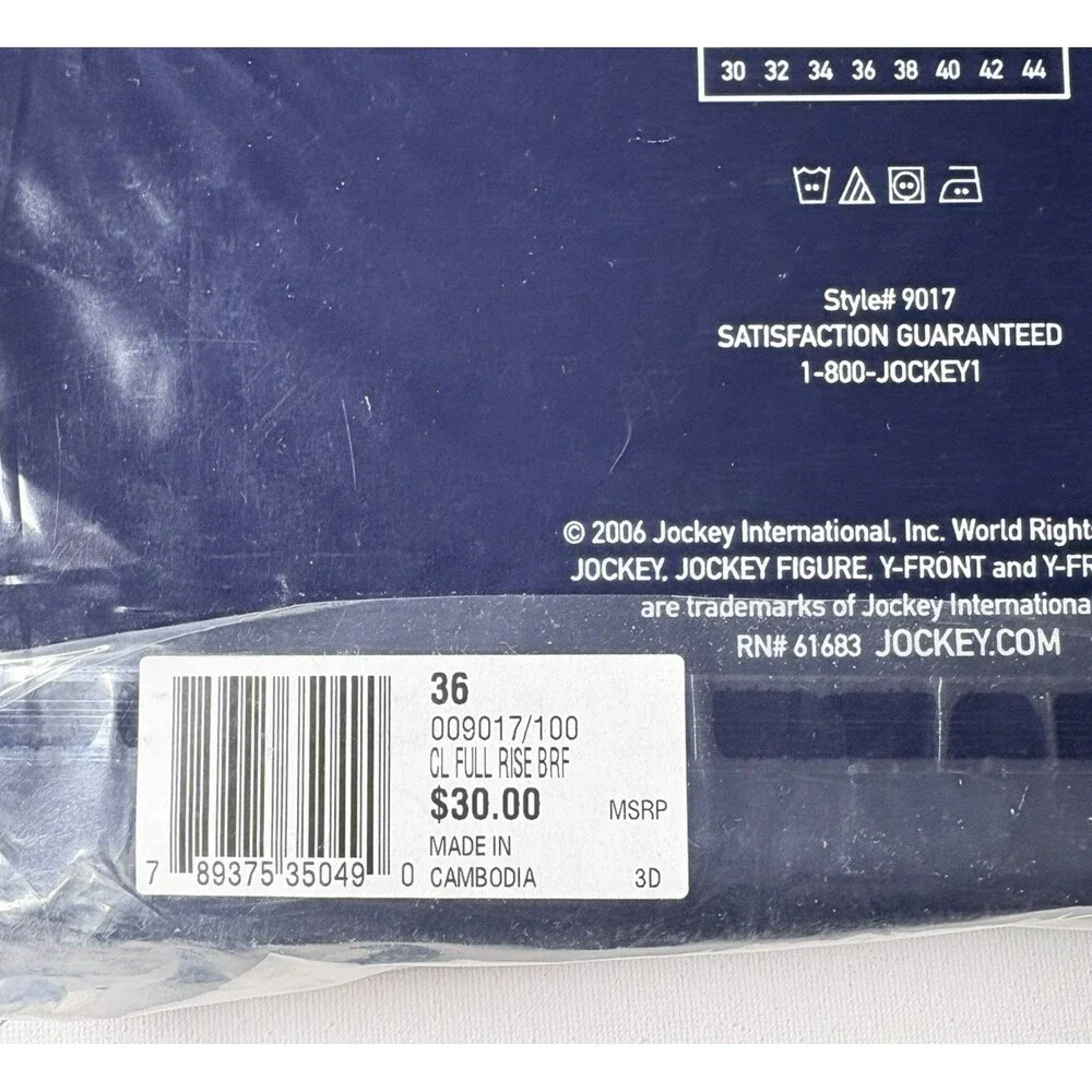 Jockey Mens Classic Full Rise Briefs Size 36 100% Cotton Y-Front Fly 6-pack Vtg - Picture 7 of 11